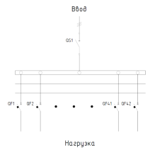 ВРУ. Распределительная панель, 42 отходящие линии с авт. выключателями